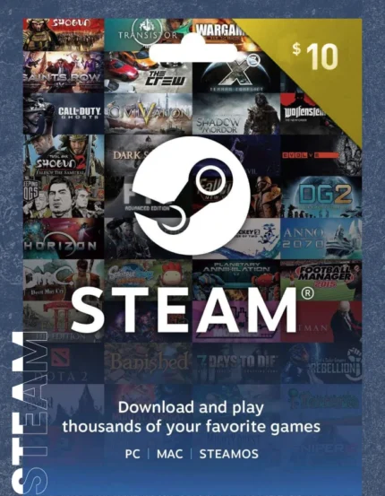 10$-USA Steam Game Card (Email Delivery)